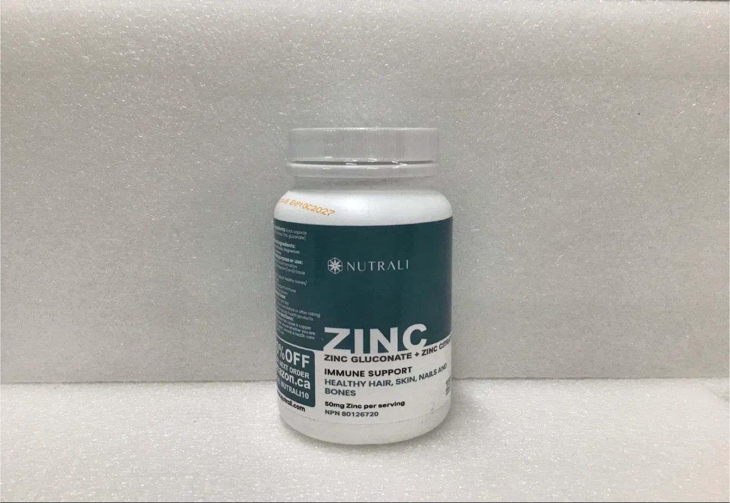 Nutrali Zinc Gluconate + Zinc Citrate - 180 Vegan Capsules image indicator(2)