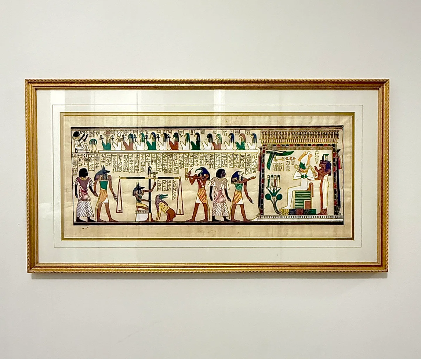 Vintage framed Egyotian papyrus art thumbnail