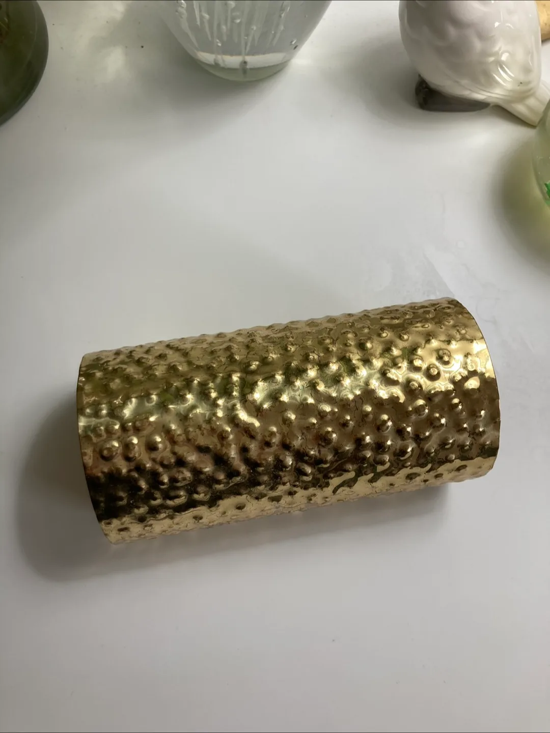 Gold Hammered Metal Cuff Bracelet thumbnail