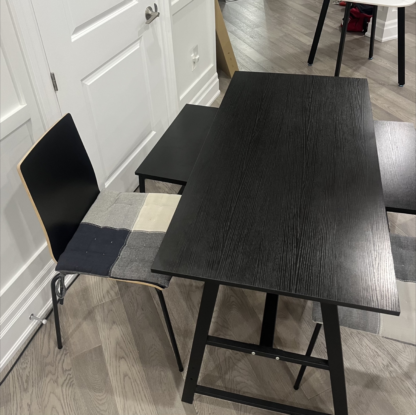 Black Dining Table Set with 2 Chairs & Bench - photo 4