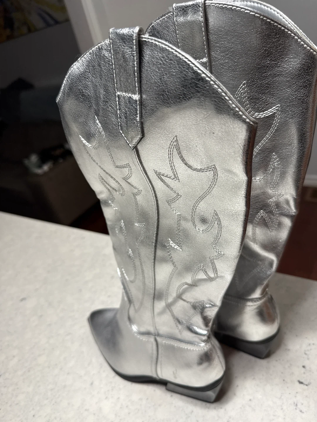 Madden NYC Silver Cowboy Boots - Size 7 - photo 3