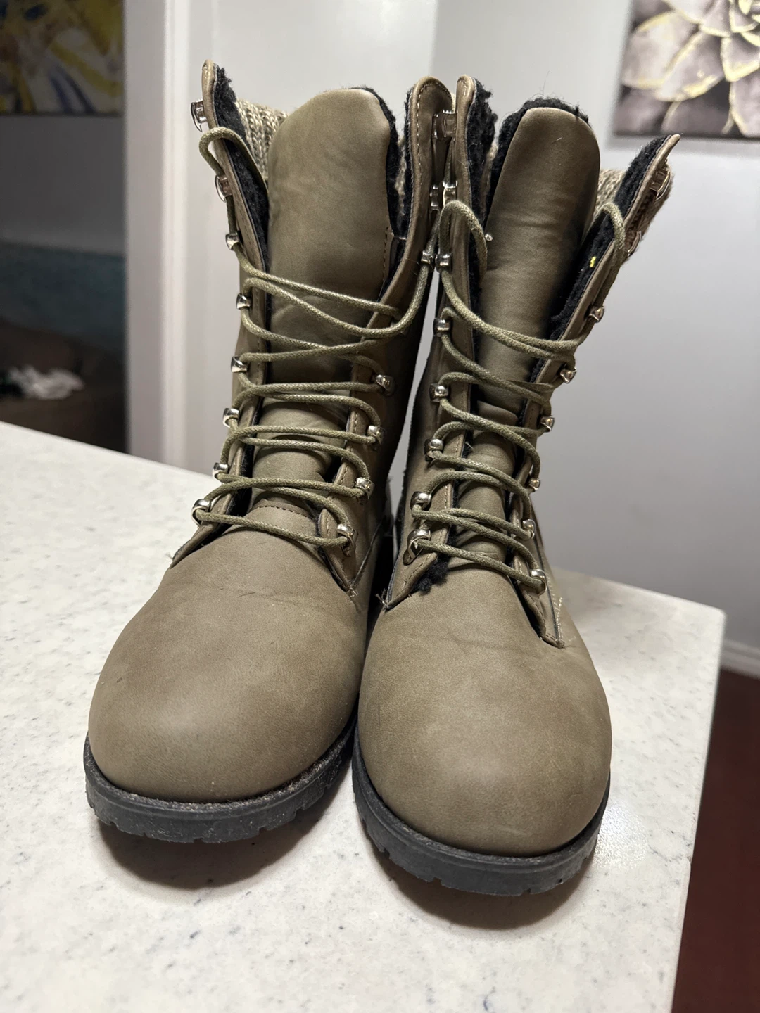 Ardene Lace-Up Boots, Size 8