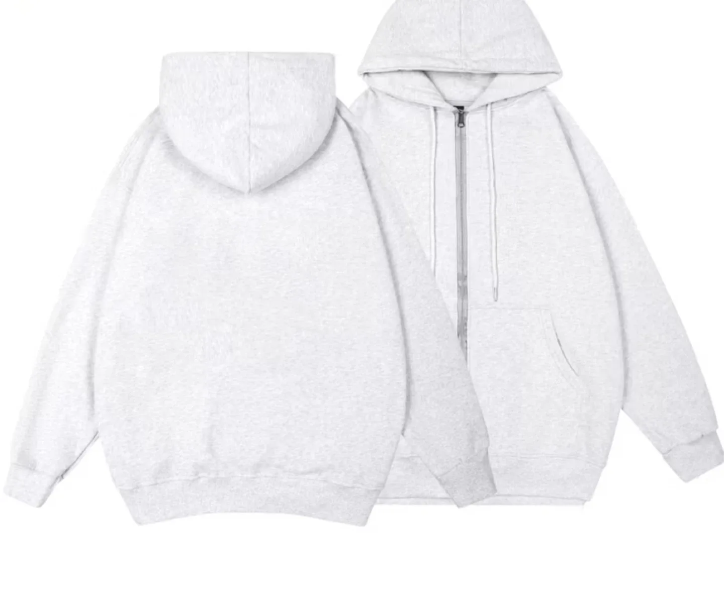 H&M Divided Grey Zip-Up Hoodie - Size L thumbnail
