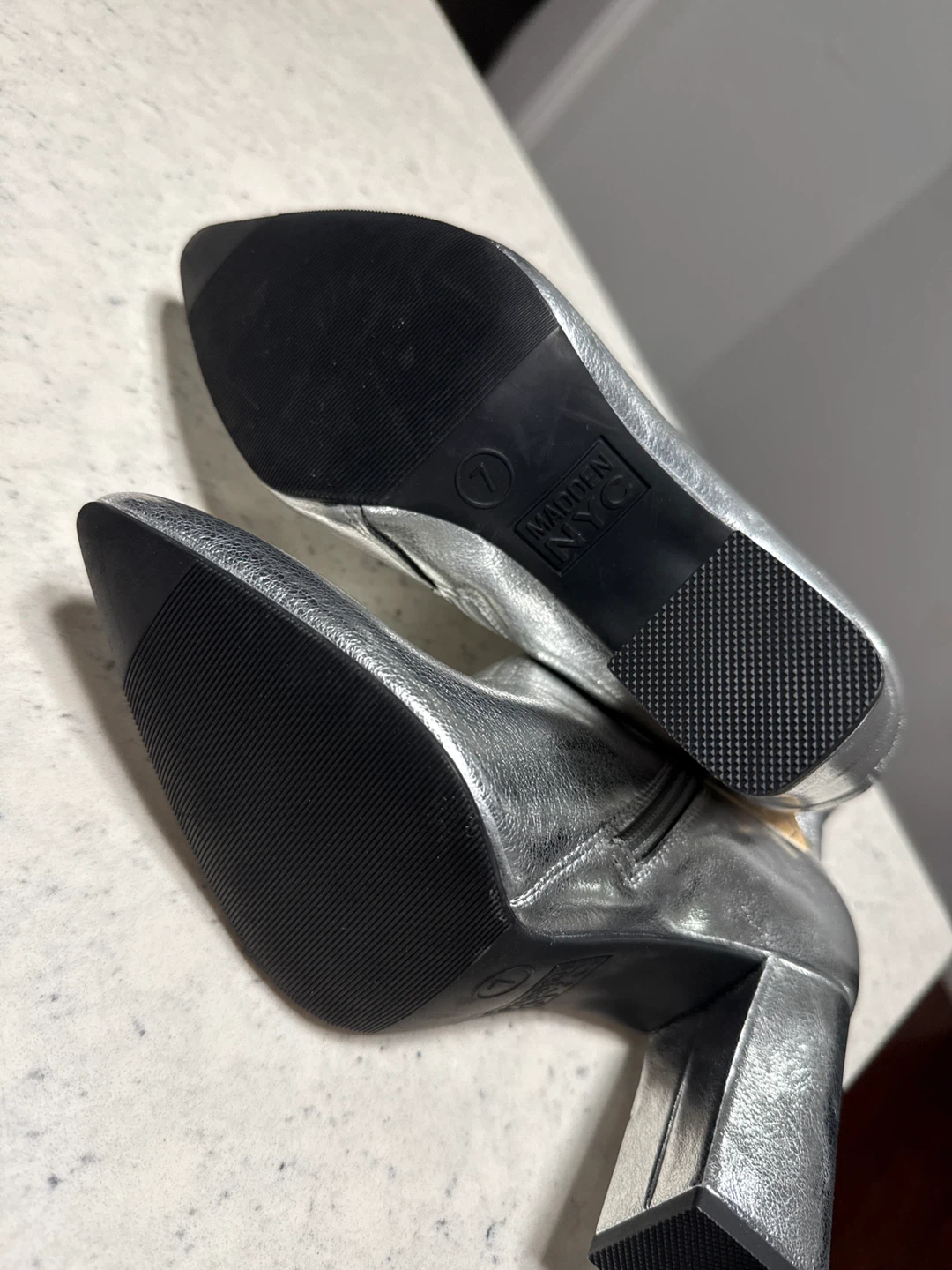 Madden NYC Silver Ankle Boots - Size 7 - photo 3