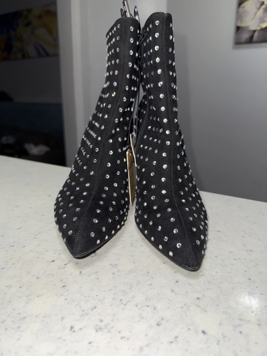 Madden NYC Black Studded Ankle Boots - Size 7