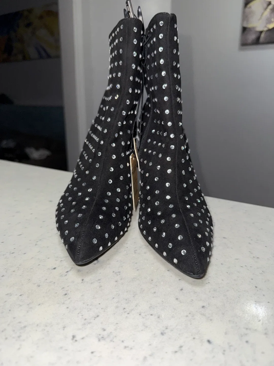 Madden NYC Black Studded Ankle Boots - Size 7 thumbnail