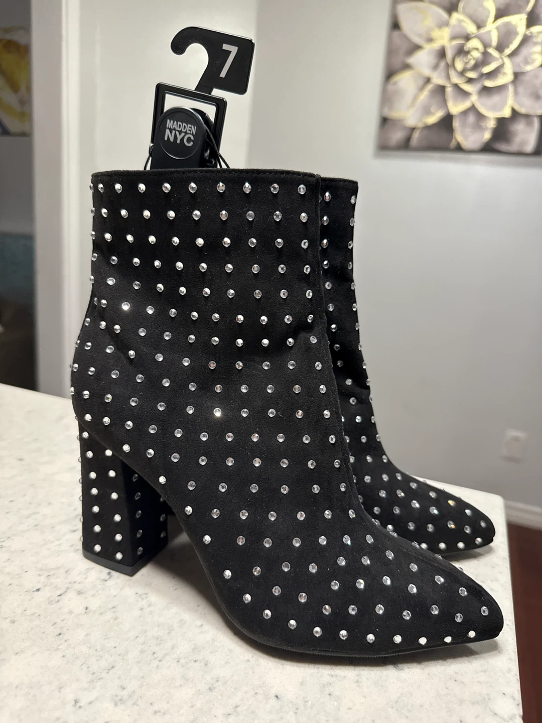 Madden NYC Black Studded Ankle Boots - Size 7 - photo 2