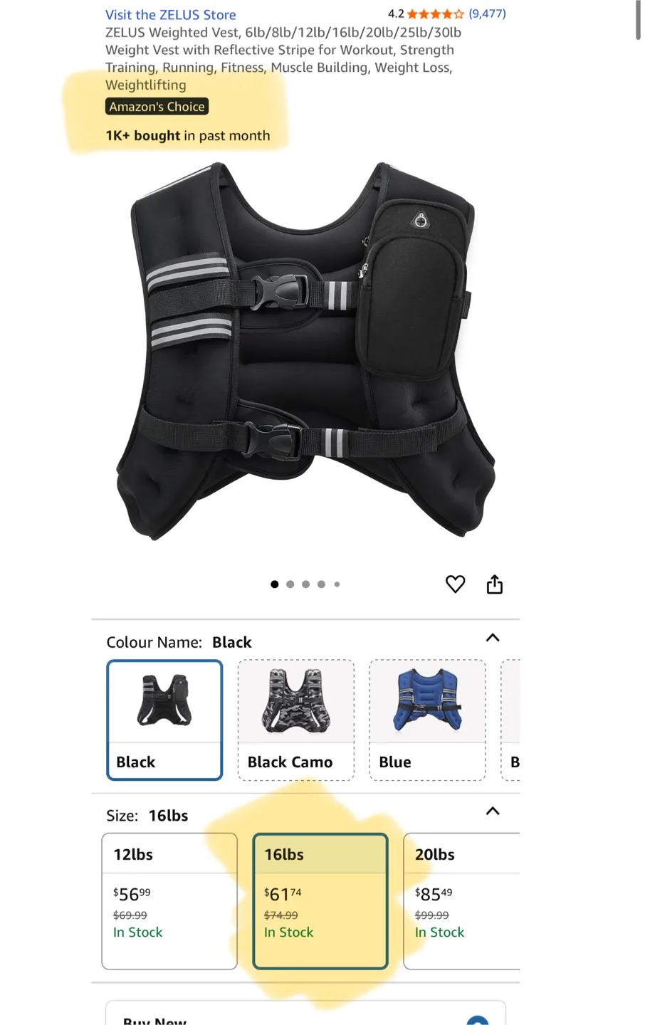 Adjustable Weighted Vest - Black 16 lb image indicator(8)