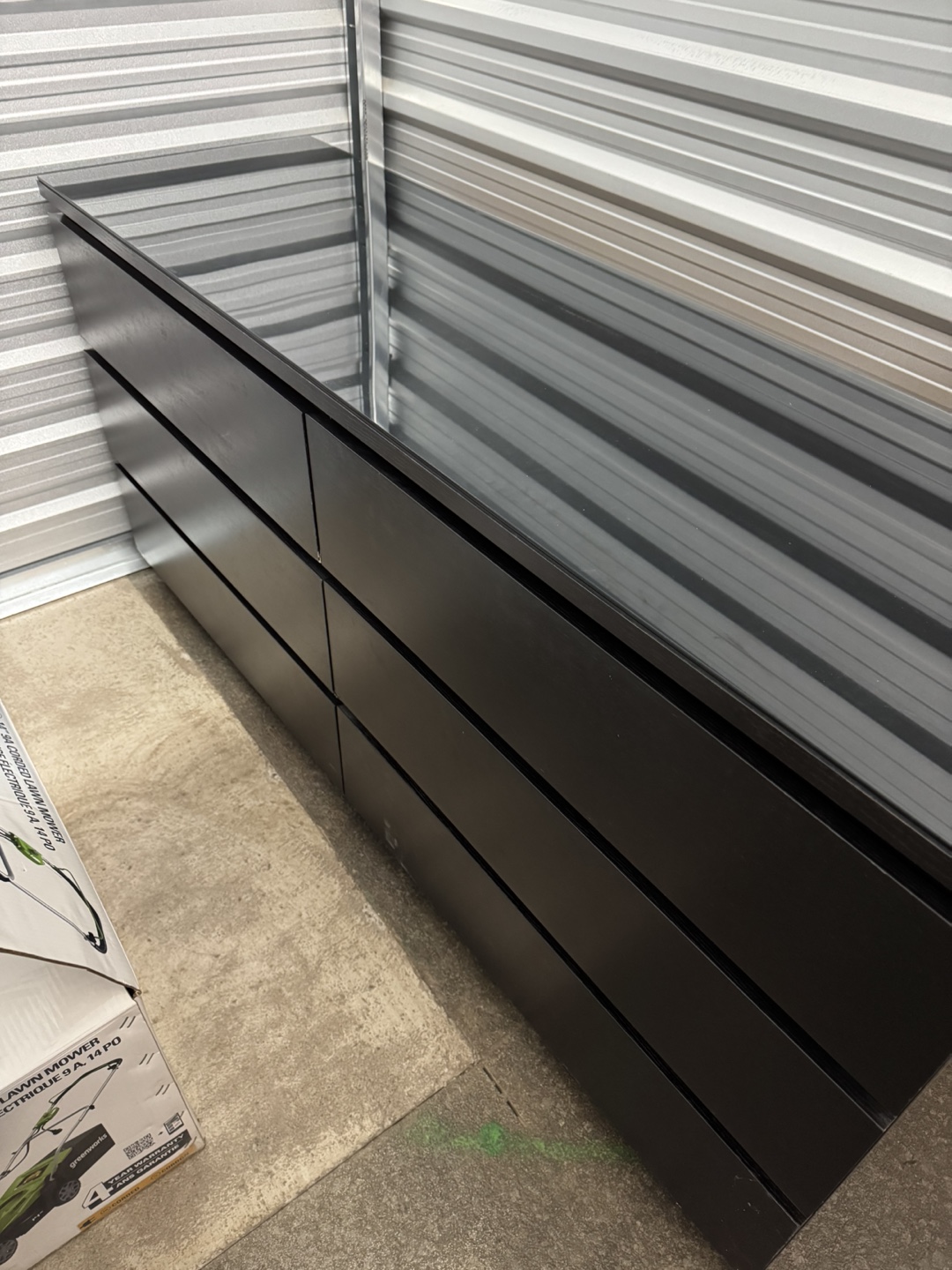 Black Dresser with Glass Top