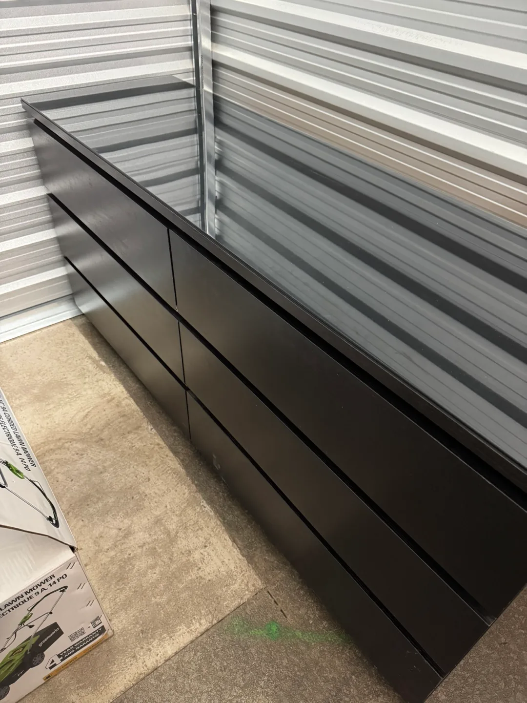 Black Dresser with Glass Top thumbnail
