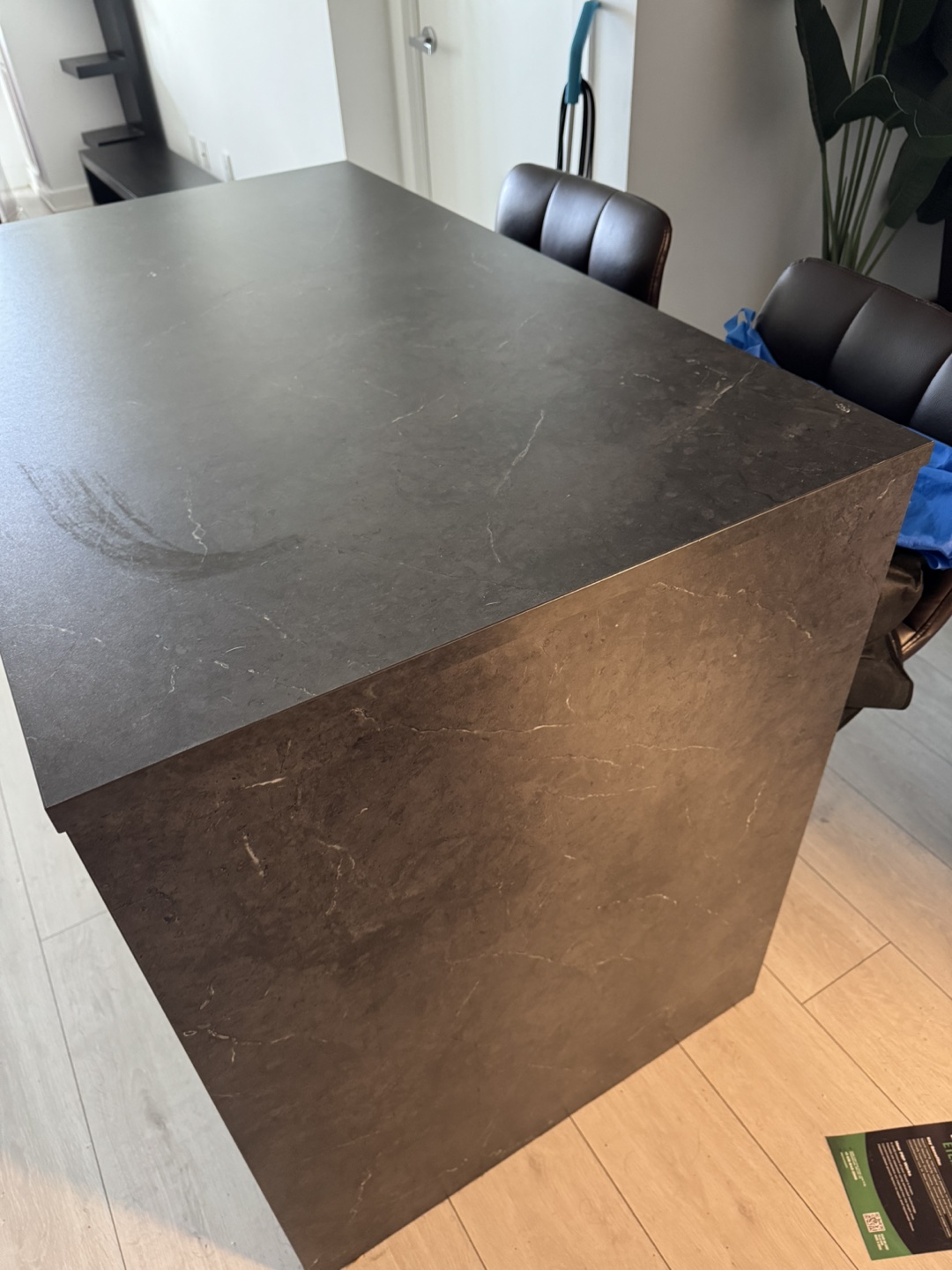 Kitchen Island with White Cabinets and Dark Countertop - photo 4