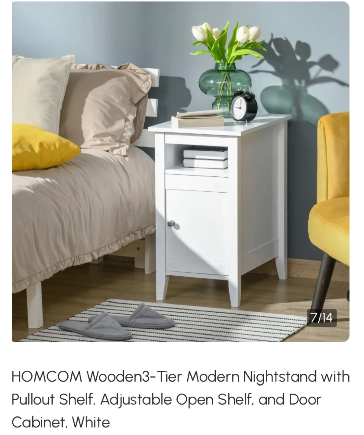 New Wooden Nightstand Side Table thumbnail