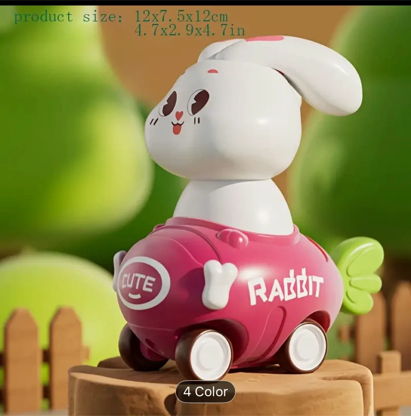 Cute Rabbit Car Toy - 4.7x2.9x4.7in image indicator(2)