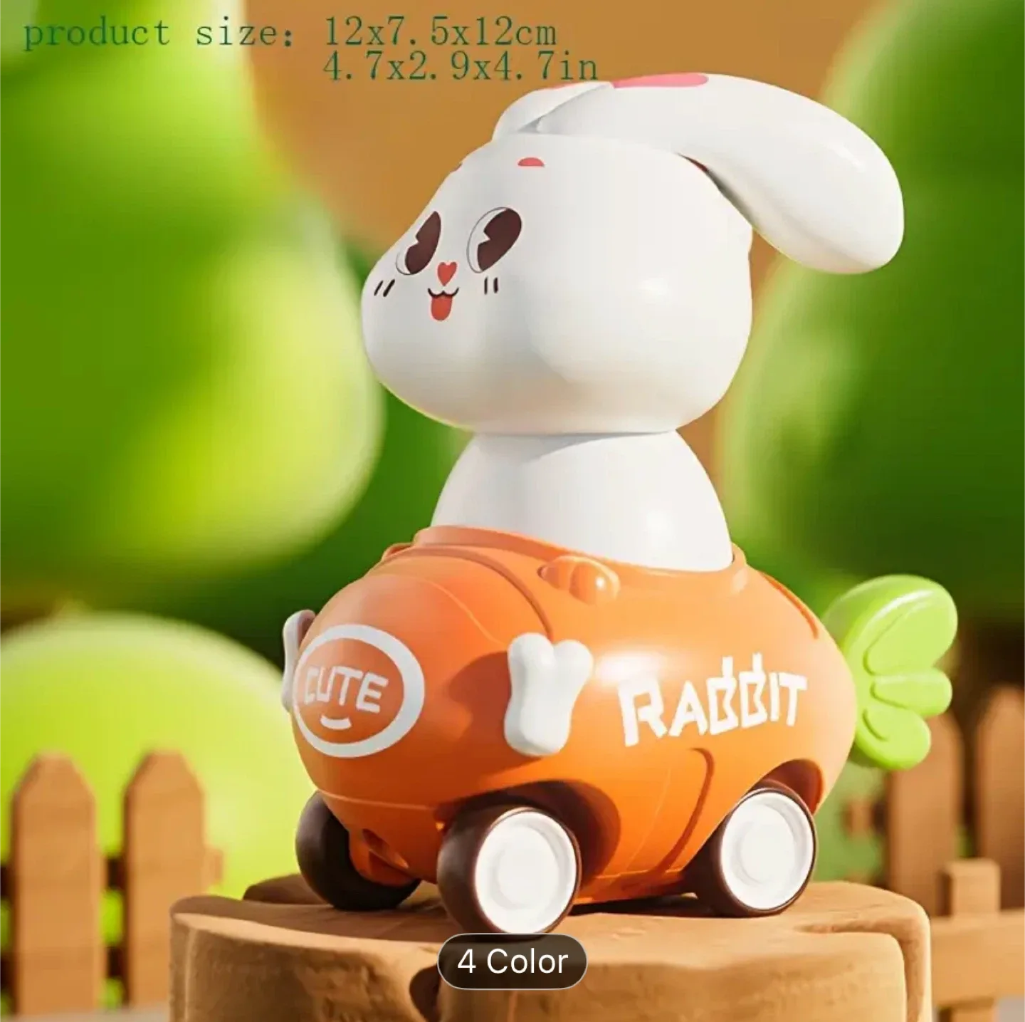 Cute Rabbit Car Toy - 4.7x2.9x4.7in thumbnail