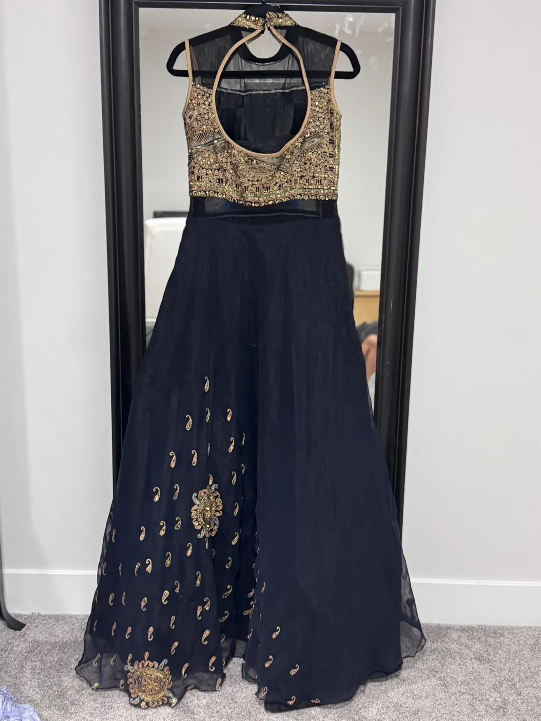 Embroidered Black One Piece Dress image indicator(2)