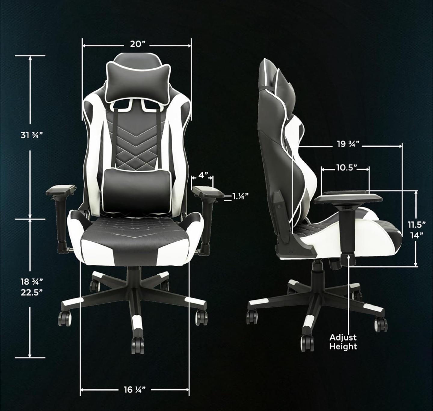 Black & White Gaming Chair - photo 3