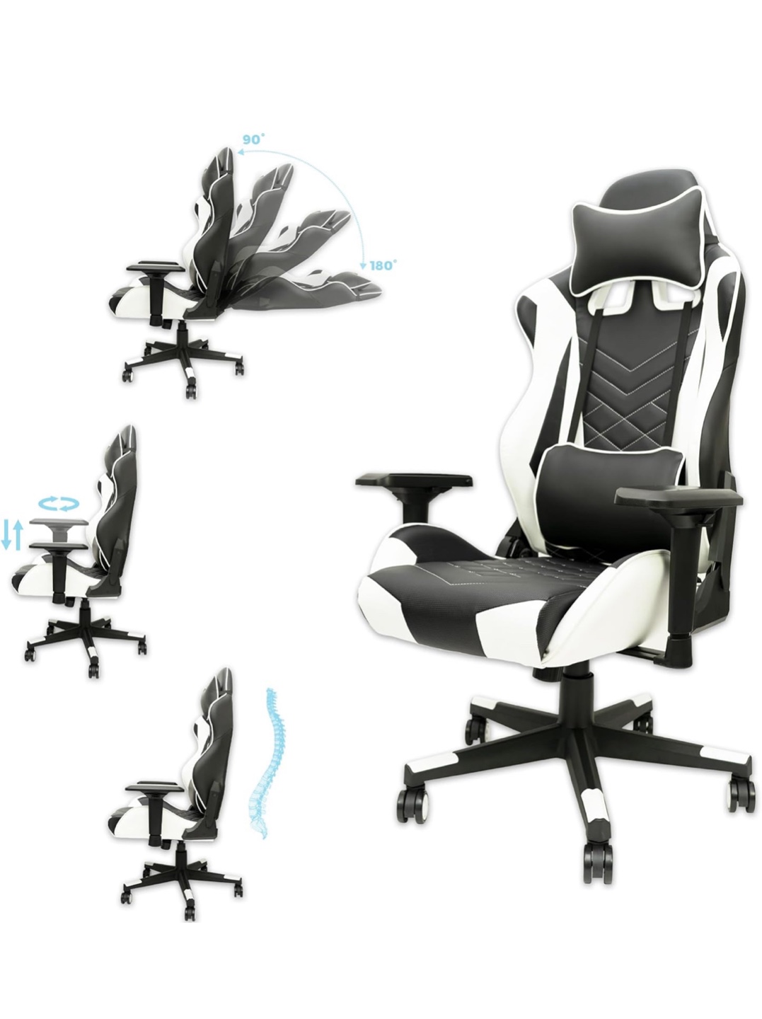 Black & White Gaming Chair - photo 4