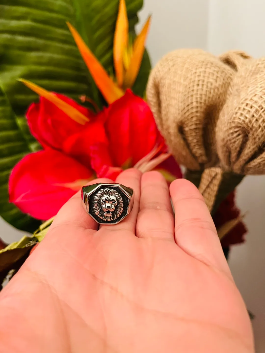 Lion Head Stainless Steel Ring. Size -10 image indicator(3)