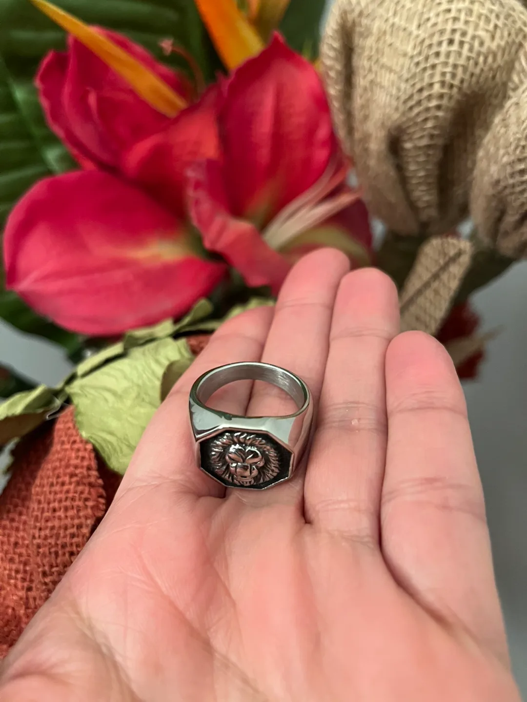 Lion Head Stainless Steel Ring. Size -10 image indicator(2)