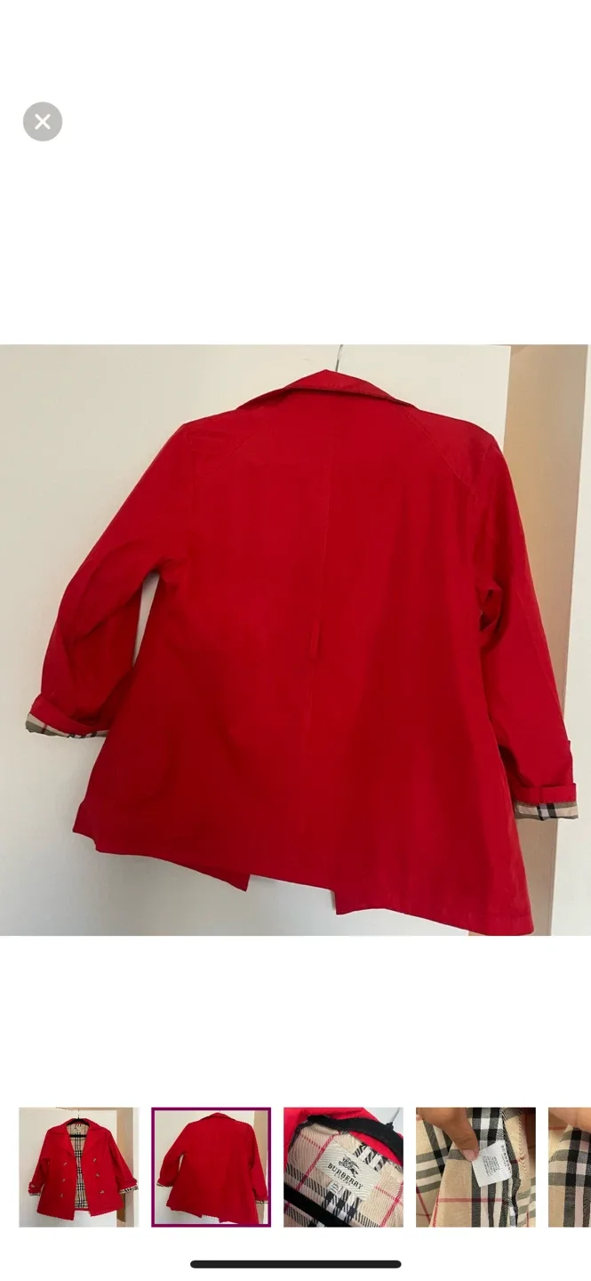 Burberry London Children’s Red Jacket, Size XXL image indicator(2)