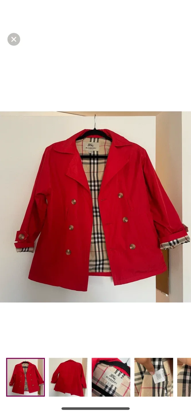 Burberry London Children’s Red Jacket, Size XXL
