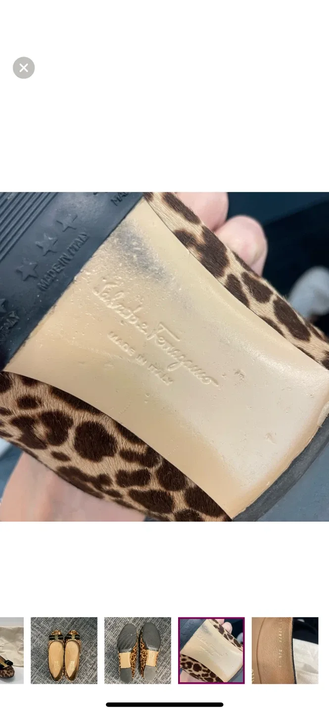 Salvatore Ferragamo Leopard Print Ballet Flats - Size 8 image indicator(4)