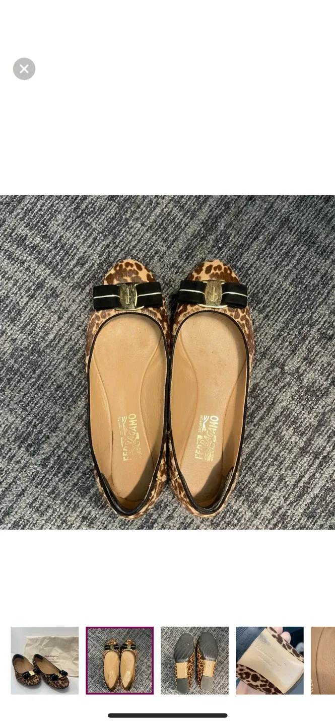 Salvatore Ferragamo Leopard Print Ballet Flats - Size 8 image indicator(2)