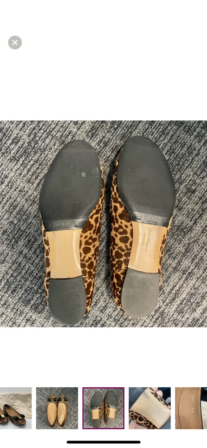 Salvatore Ferragamo Leopard Print Ballet Flats - Size 8 image indicator(3)