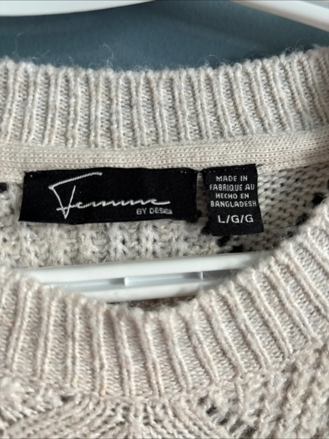 Femme by Design Beige Sweater - Size L image indicator(3)