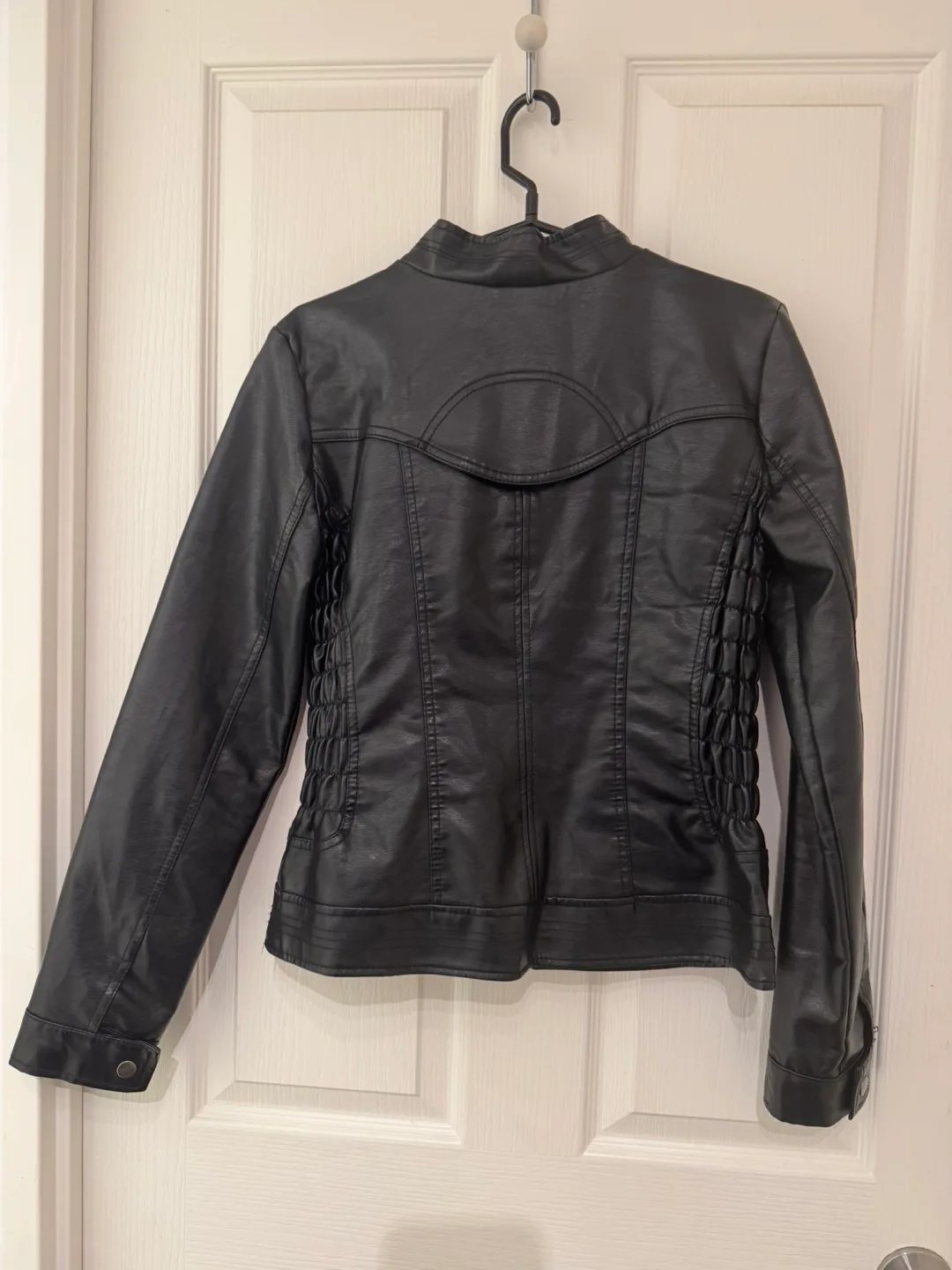 New Look Black Faux Leather Jacket Size XS image indicator(4)