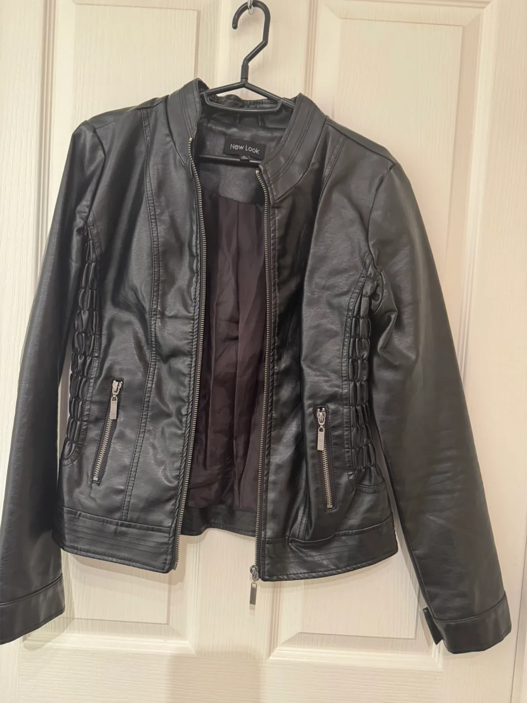 New Look Black Faux Leather Jacket Size XS image indicator(3)