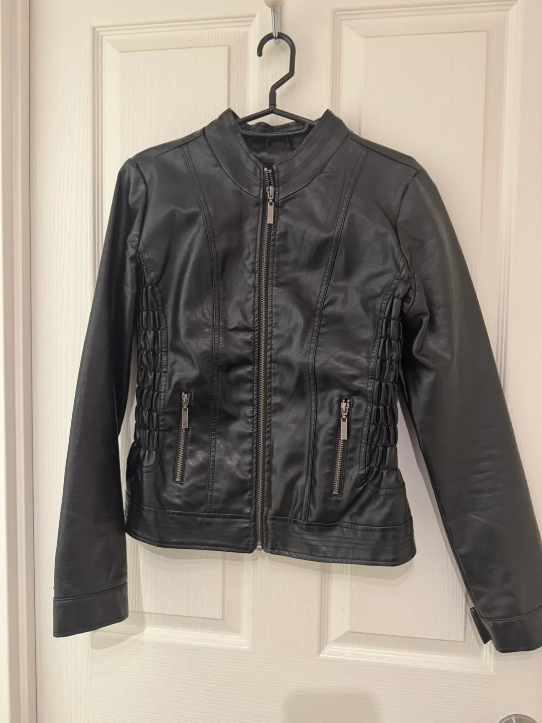 New Look Black Faux Leather Jacket Size XS image indicator(2)