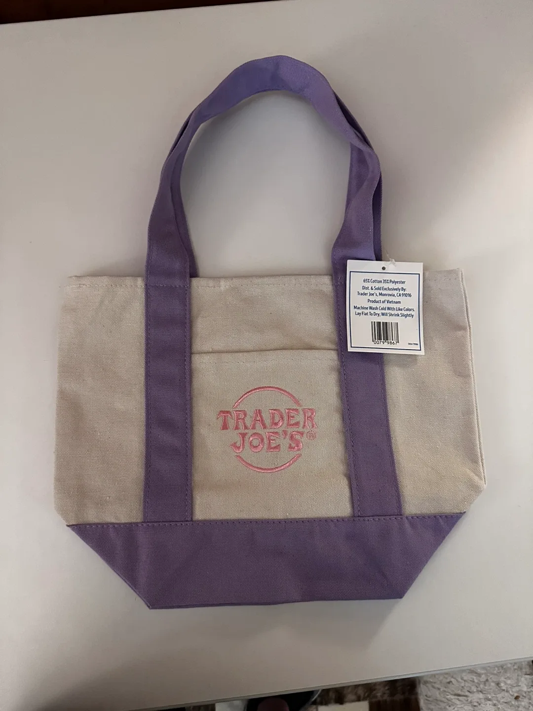 Small purple Trader Joe’s tote bag. New! thumbnail
