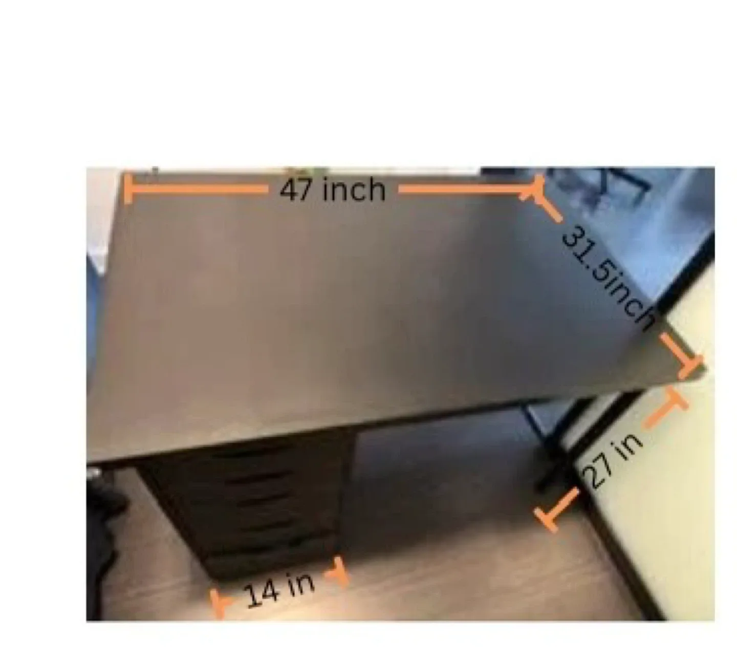 Dark Brown Ikea Desk with Alex Drawers - 47 x 31.5 inches image indicator(2)