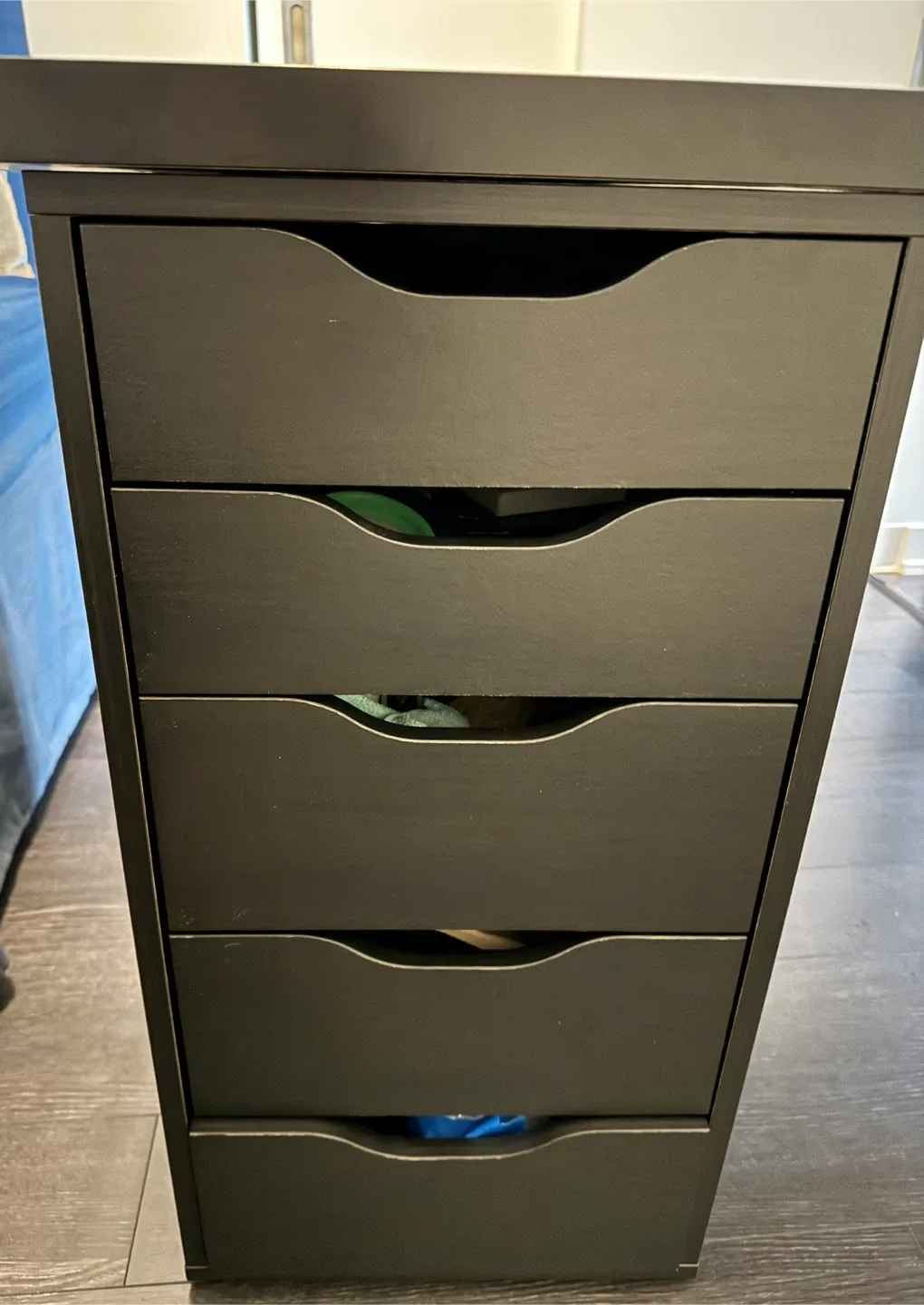 Dark Brown Ikea Desk with Alex Drawers - 47 x 31.5 inches image indicator(3)