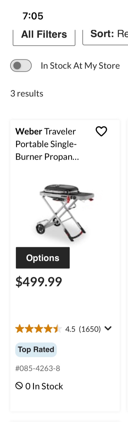 Weber Traveler Portable Gas Grill BBQ, Black - photo 2