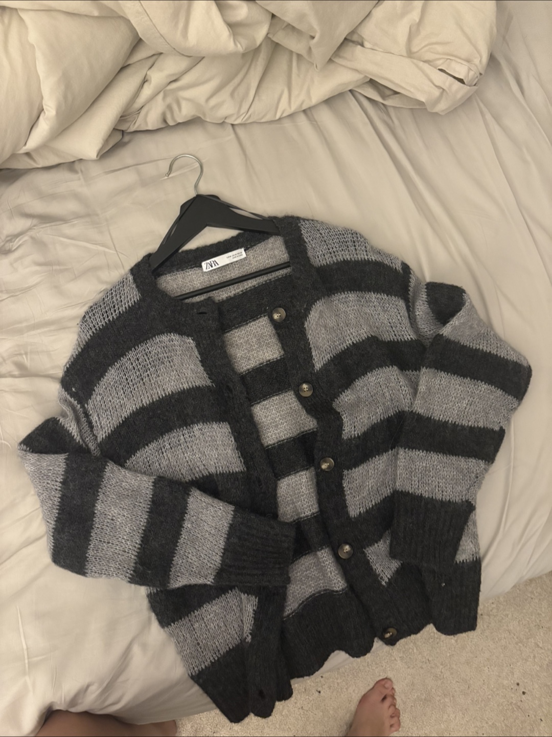 Zara Striped Knit Cardigan - Size M - photo 2