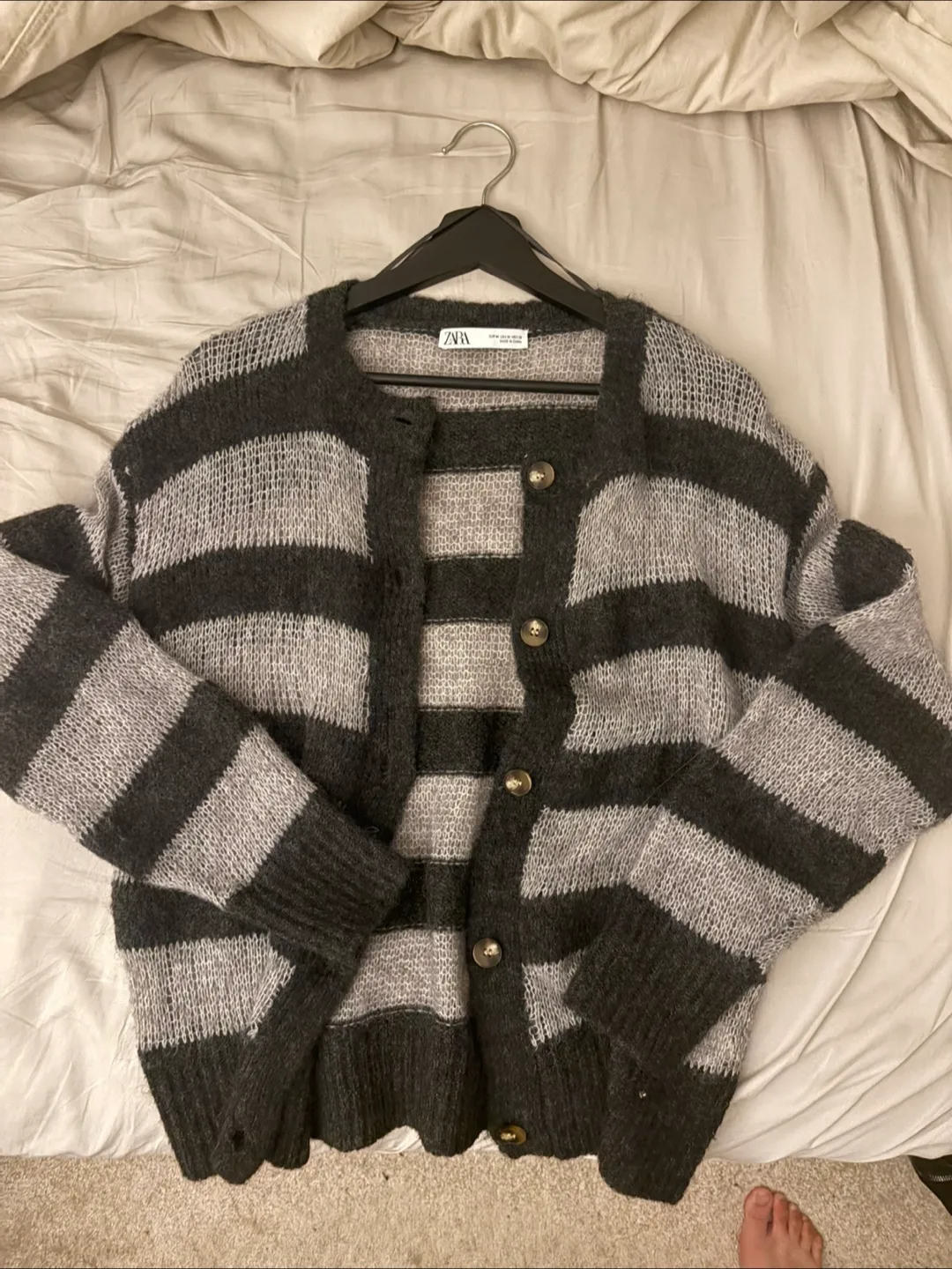 Zara Striped Knit Cardigan - Size M thumbnail
