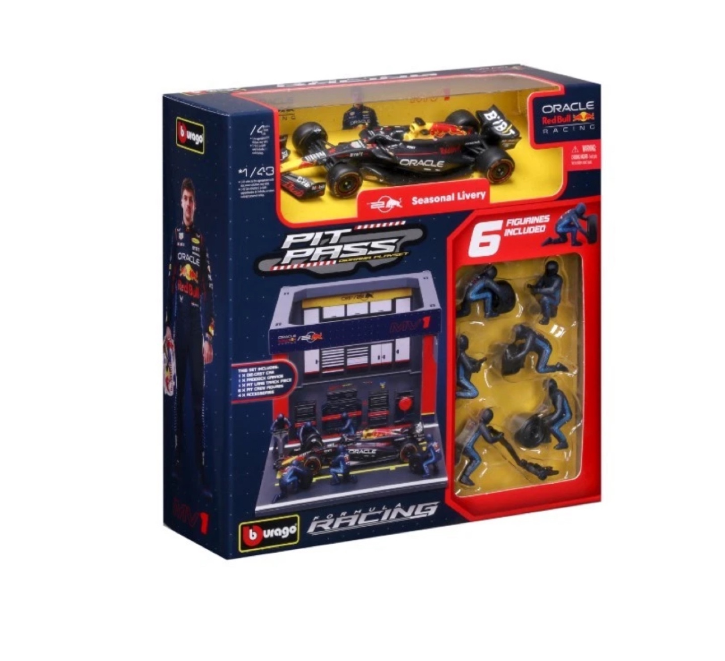 Bburago 1:43 Red Bull Racing F1 Pit Pass Diorama Set - photo 3