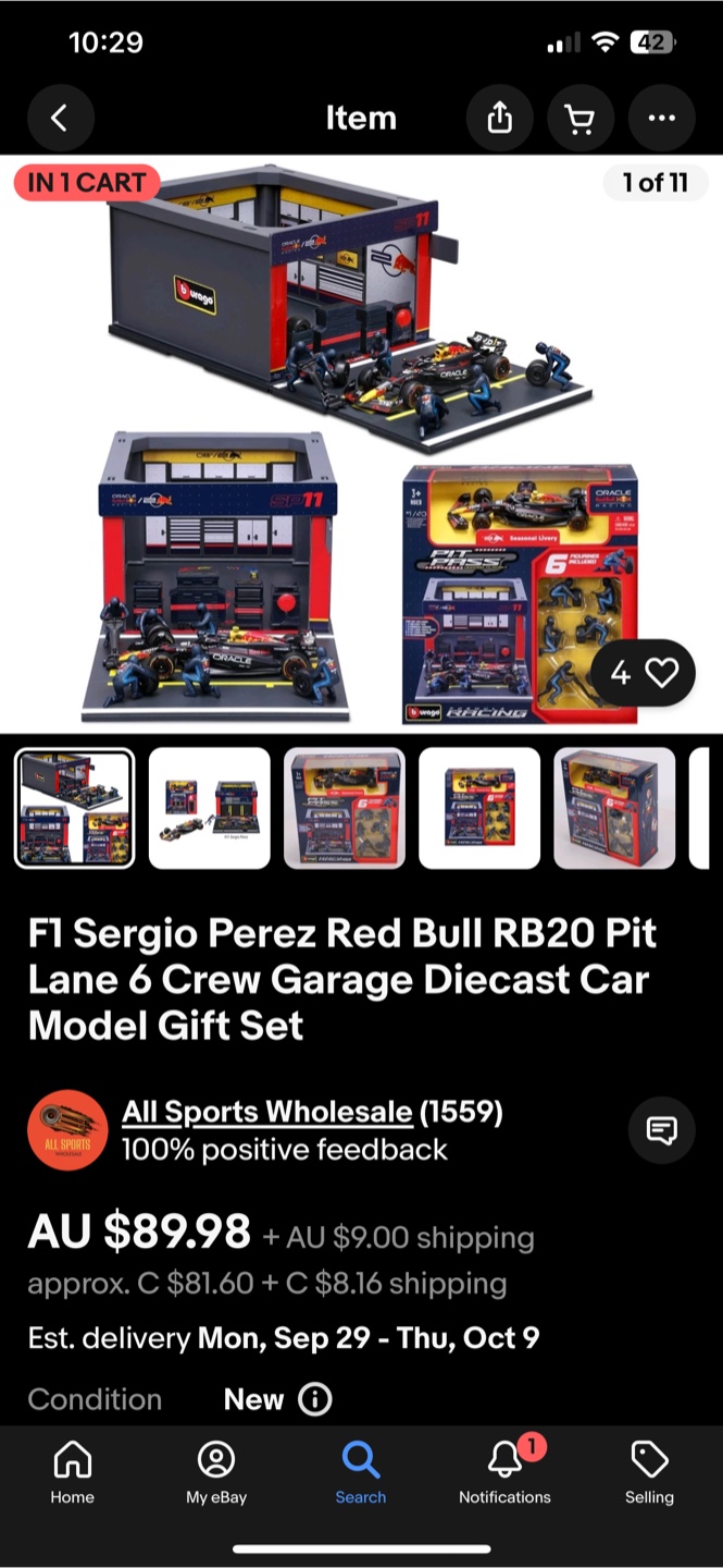 Bburago 1:43 Red Bull Racing F1 Pit Pass Diorama Set - photo 4