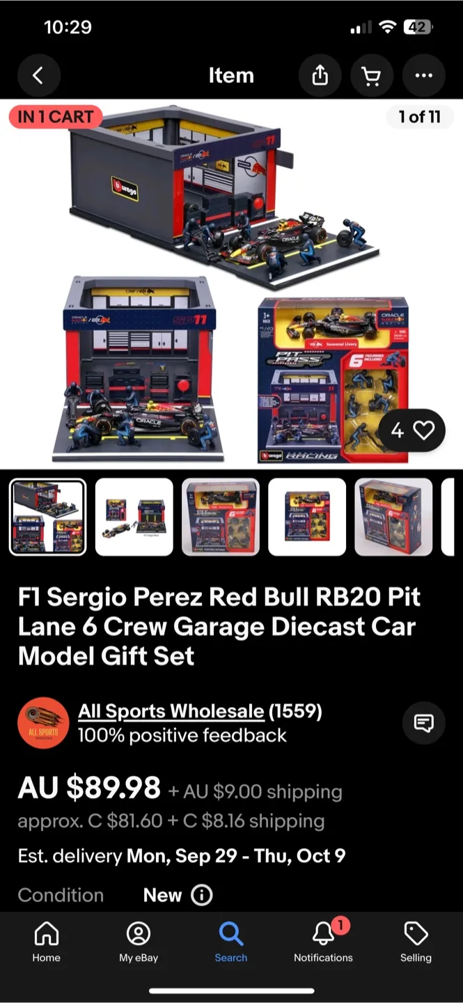 Bburago 1:43 Red Bull Racing F1 Pit Pass Diorama Set image indicator(4)