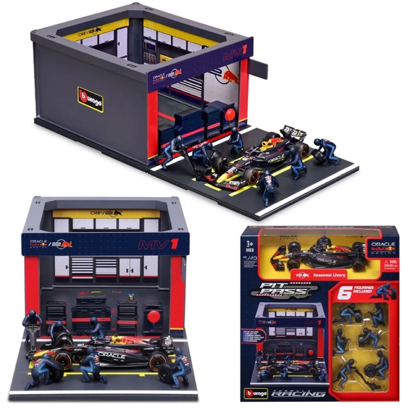 Bburago 1:43 Red Bull Racing F1 Pit Pass Diorama Set