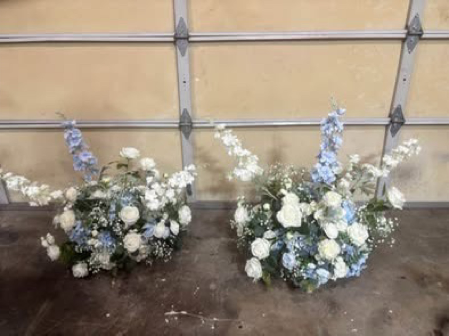 Large faux flower arrangement