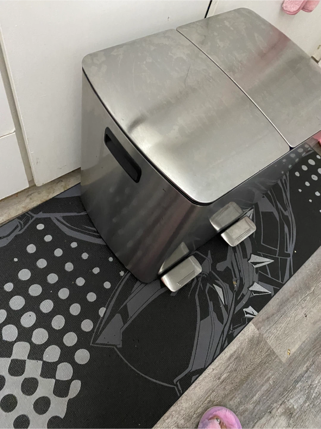 Stainless Steel Dual Compartment Trash Can - photo 3