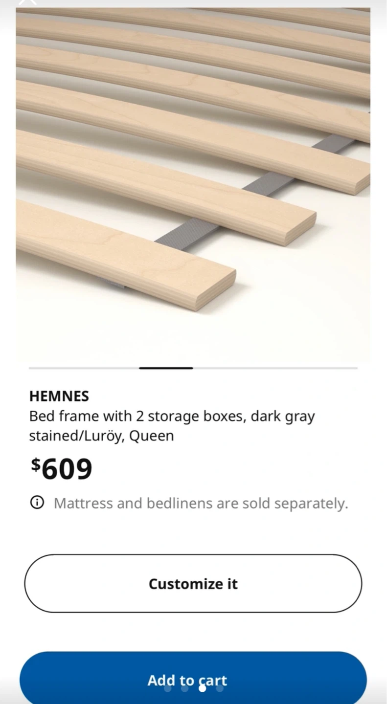 IKEA Hemnes Queen Bed Frame with Storage - photo 3