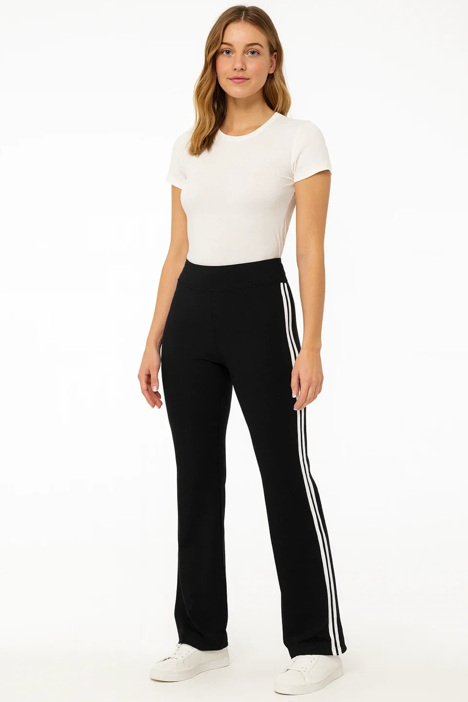 Adidas Black Track Pants with White Stripes thumbnail