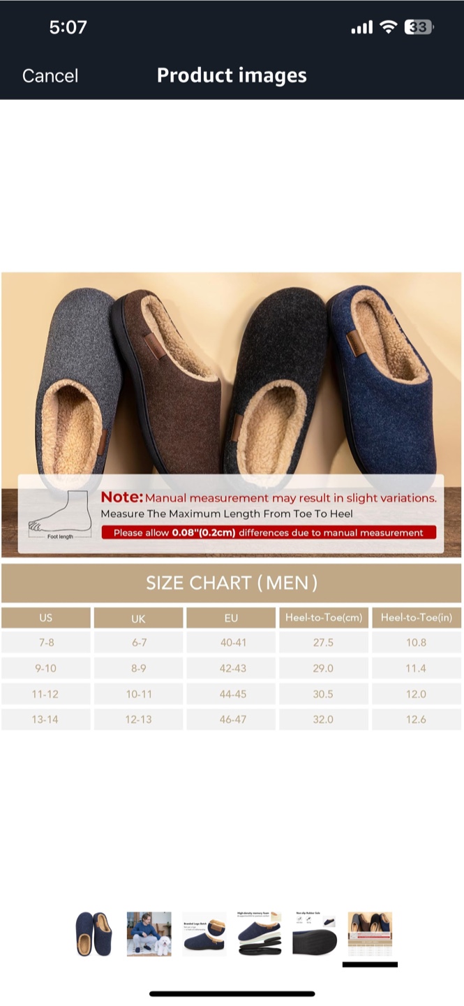 VeraCosy Men's Fuzzy Slippers - Dark Indigo Blue, US 7-8 - photo 2