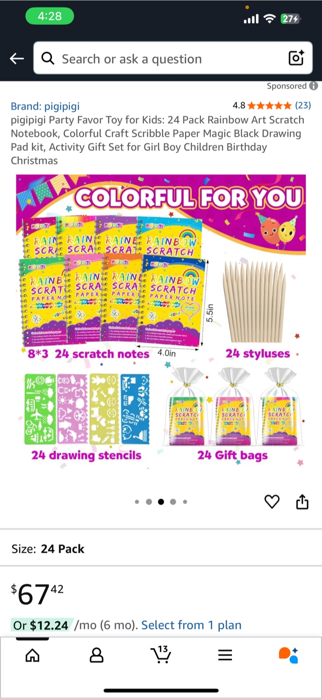 Rainbow Art Scratch Paper Notebook - 24 Pack - photo 3