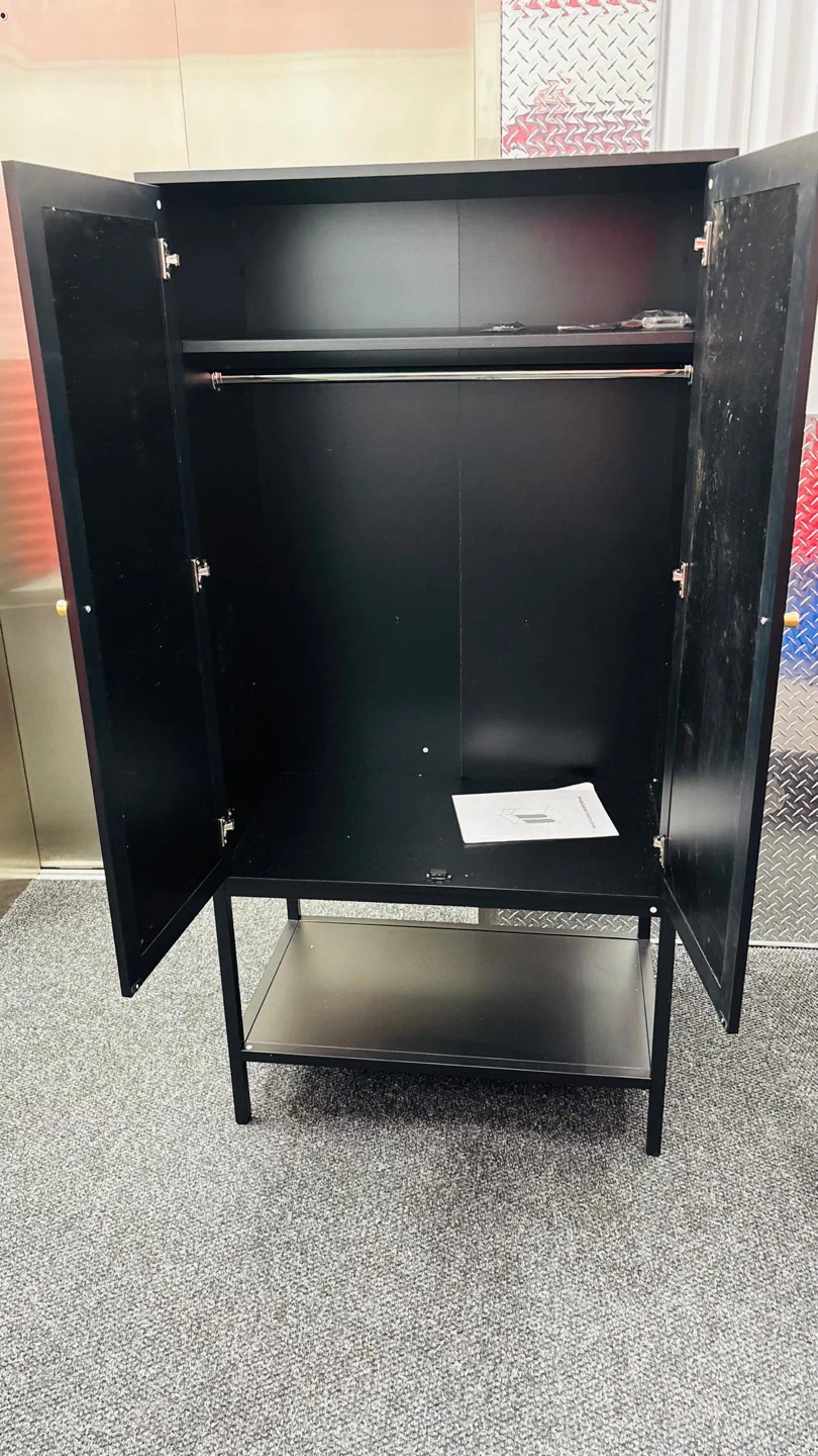 Black Cabinet with Rattan Doors - photo 4