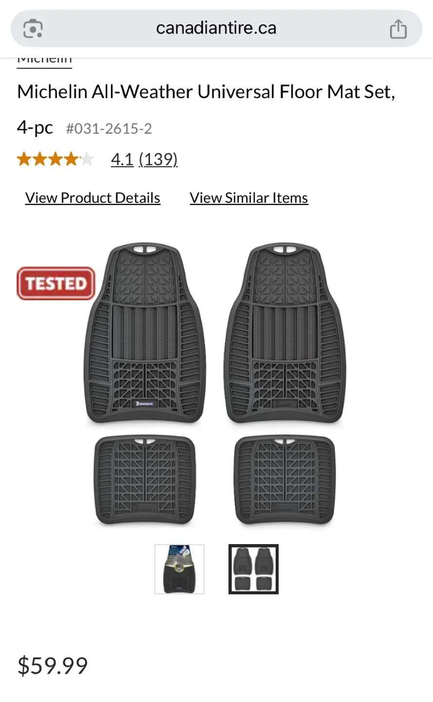 Michelin All-Weather Universal Floor Mat Set, 4-pc image indicator(2)